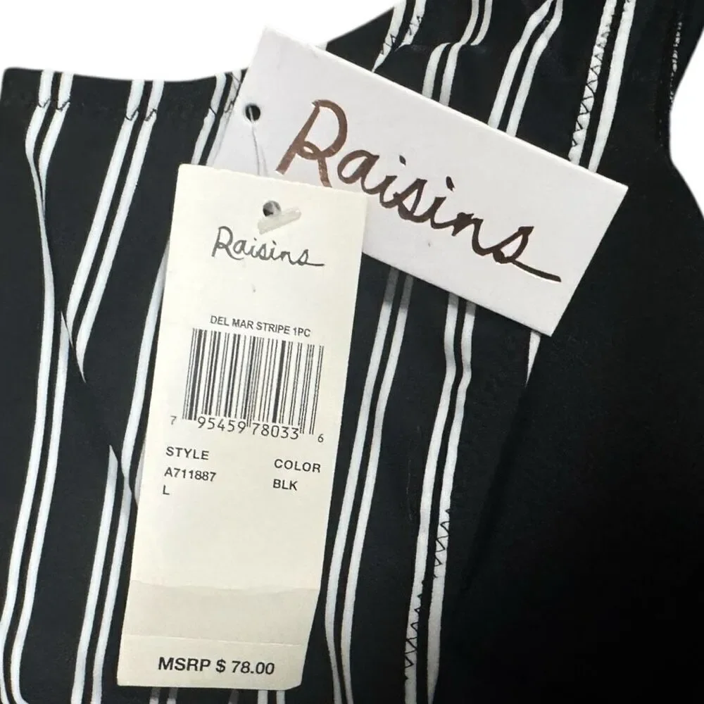 Raisins Del Mar Stripe Coconut Groove One Piece Size Large NWT